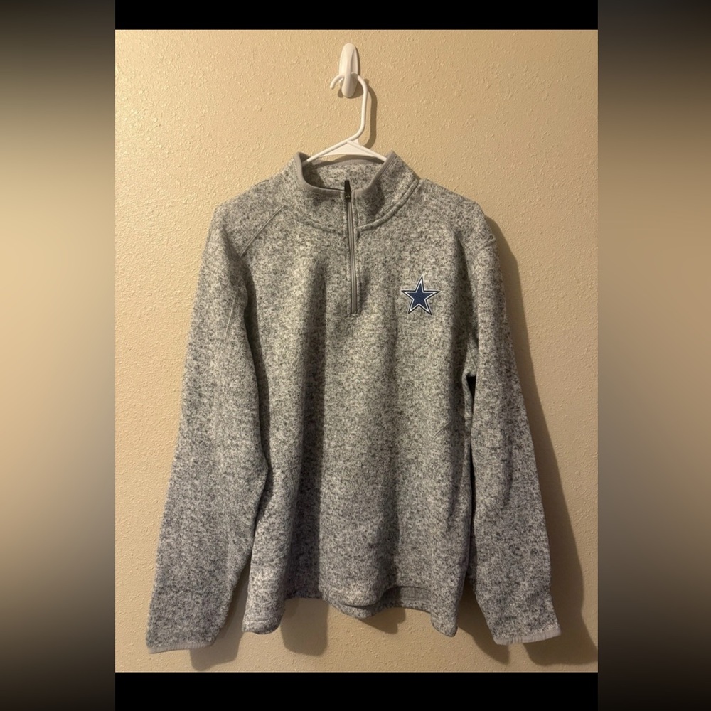 DALLAS COWBOYS Authentic Half Zip Pullover Sweater Shirt Gray Men’s M